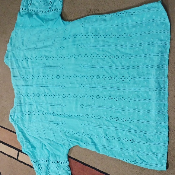 Johnny Was Eyelet Lace Tunic Top 2X - Picture 8 of 9